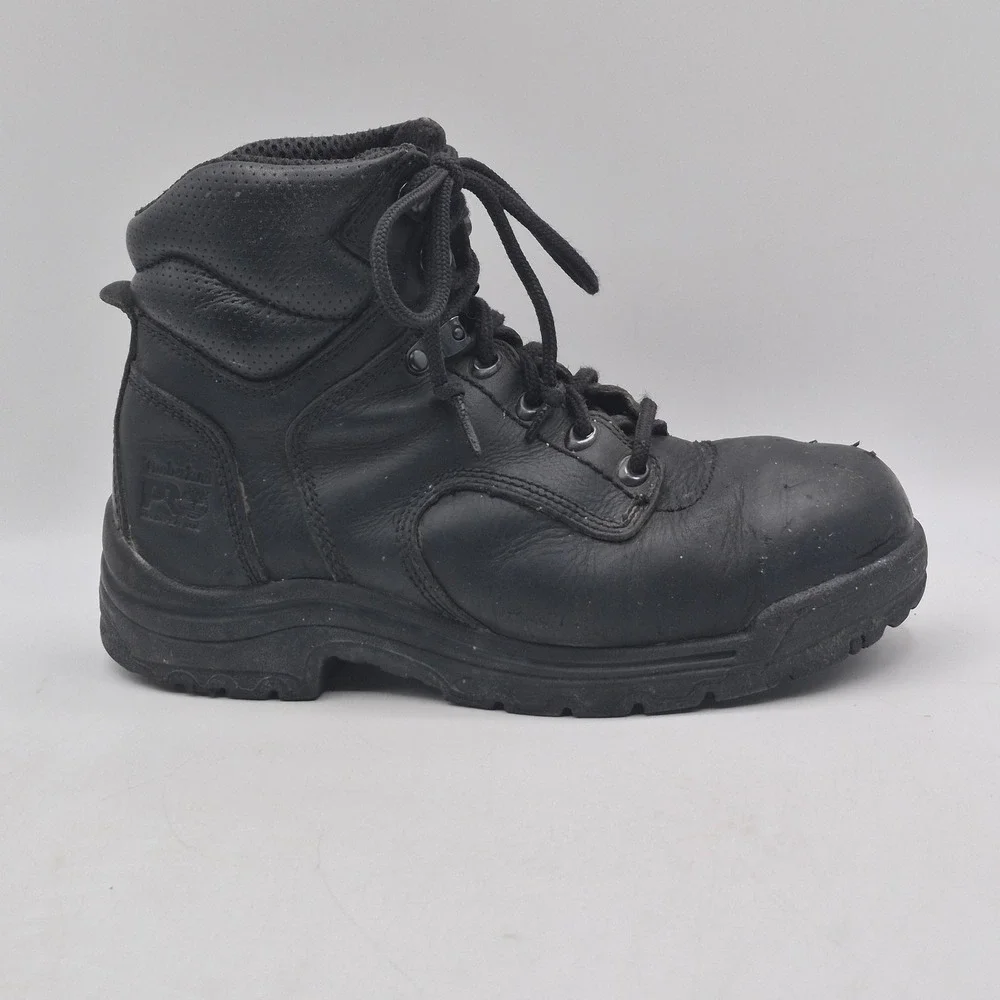 Timberland PRO Titan Work‎ Boots Womens Size 7 Black Leather Ankle Safety Toe